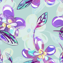 Floral seamless pattern. Watercolor hand painted background.