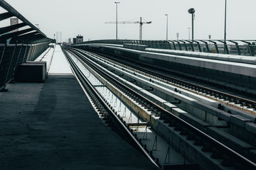 Railway close-up, abstract ecological background , land transport and transport.