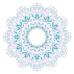 Vector hand drawn floral color mandala design. For fashion, surface design. Red, purple, gold color.