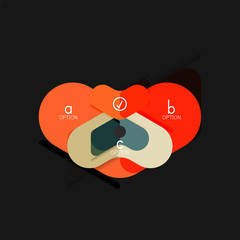 Flat design geometric infographics, arrow shape vector sticker or label, price tags, offer promotion badge, icon design, paper style layout for data graphic visualization step by step process, for