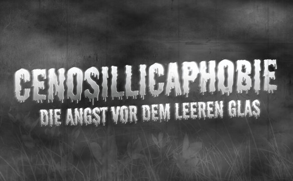 Cenosillicaphobie Die Angst vor dem leeren Glas Horror Movie Poster –  Stock-Foto | Adobe Stock