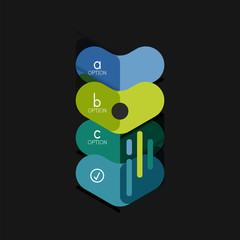 Flat design geometric infographics, arrow shape vector sticker or label, price tags, offer promotion badge, icon design, paper style layout for data graphic visualization step by step process, for