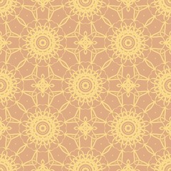 Seamless texture of floral ornament. Super vector illustration. For the interior design, printing, web and textile