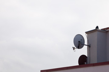 Satellite dish on roof