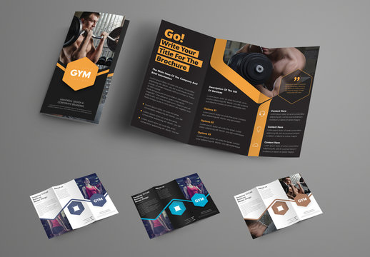 Business Brochure with Polygon Elements