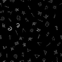 abstract vector school doodles seamless pattern