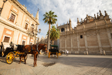 Fototapeta premium Sevilla, view of the marketplace historical architecture