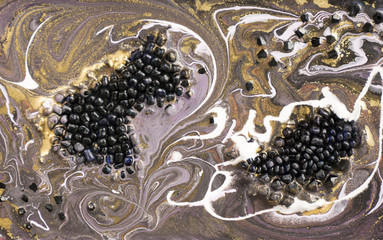 Marble abstract acrylic background. Marbling artwork texture. Agate ripple pattern. Gold powder.