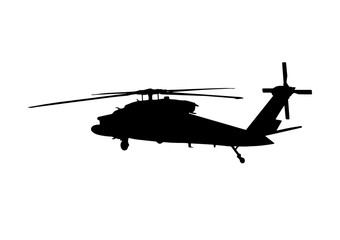 silhouette of military helicopter vector