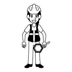Traffic controller worker vector illustration graphic design