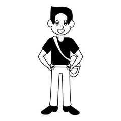 Young man cartoon vector illustration graphic design