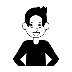 Young man cartoon vector illustration graphic design