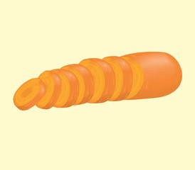 carrot slice. food healthy and natural organic 
vector and illustration