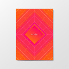 Creative poster with blend gradient and web. Color button with a geometric blend stroke grid. Album format, A4, A3, A2.
