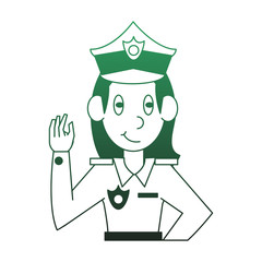 Woman police office vector illustration graphic design