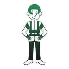 Firefigther male cartoon vector illustration graphic design