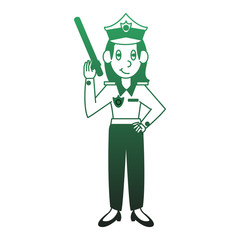 Woman police office vector illustration graphic design