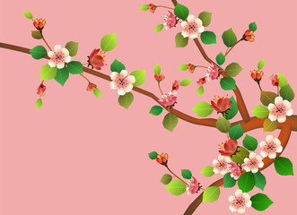 Spring. All wakes up, flowers sakura blossom .