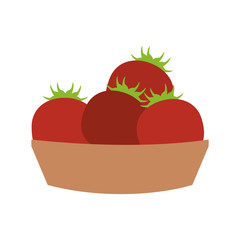 Tomatos on basket vector illustration graphic design