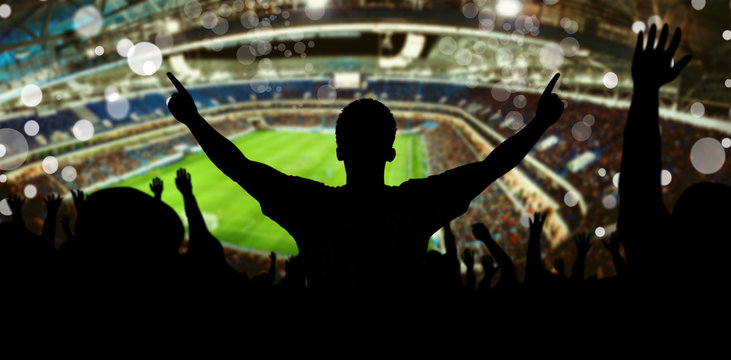 Fototapeta Fans im Fussball Stadion