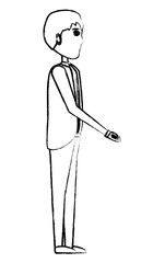 businessman standing over white background, vector illustration