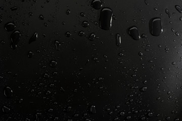 Water Drops on Black Background