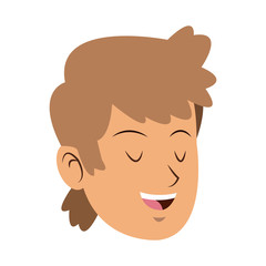 Young man face cartoon vector illustration graphic design