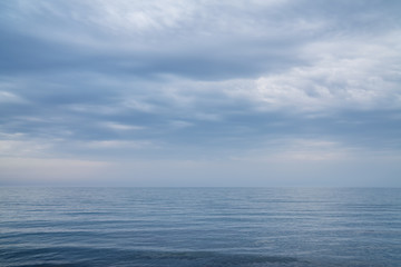 Beautiful sea and clouds sky.Seascape with grey clouds
