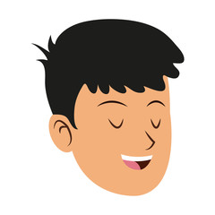 Young man face cartoon vector illustration graphic design