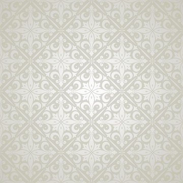 Beautiful silver elegant pattern. Vector wallpaper background