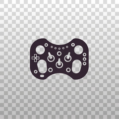 Race wheel black silhouette icon on isolated transparent background. Steering wheel game controller for race applications - vector sign or symbol in outline design.