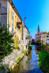 Old wooden bridge over Gradna creek in Samobor, a small historic town near Zagreb - Croatia