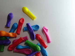 Multi-colored balloons on white