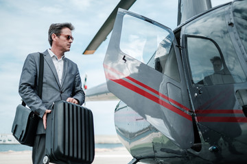 Businessman near private helicopter © Nejron Photo