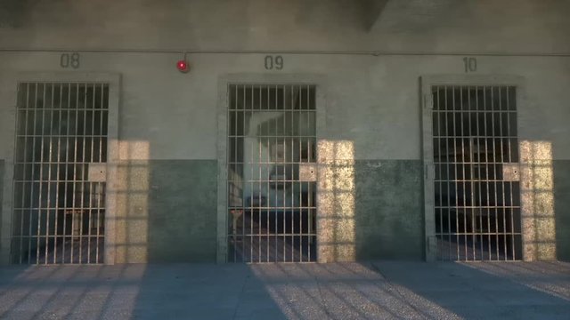 prison corridors and bars, 3D render