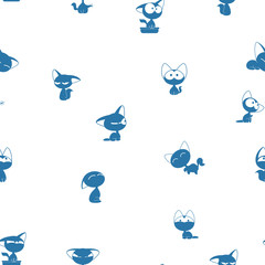 Fototapeta premium Seamless pattern with blue cats