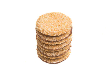 nut sandwich with chocolate sandwich isolated