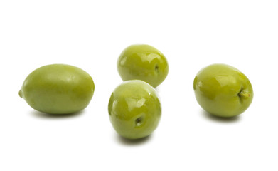 green large olives isolated