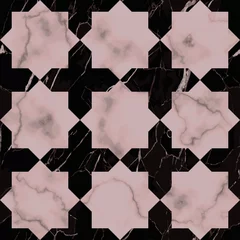 Rolgordijnen Marble Luxury Star Seamless Pattern © kronalux