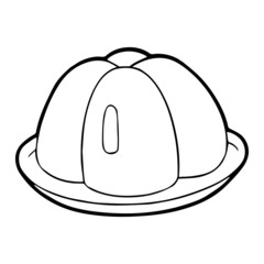 Pudding Cake cartoon illustration isolated on white background for children color book