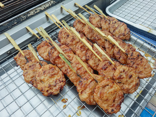 Roast pork.Thailand street food.