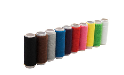 set of colored threads isolated