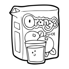 Orange Juice cartoon illustration isolated on white background for children color book