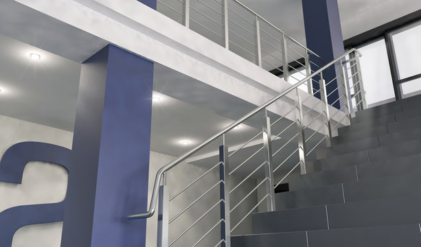 Modern stainless staircase