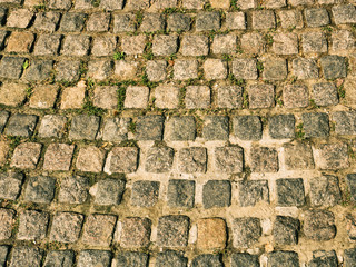 The texture of the urban paving stone
