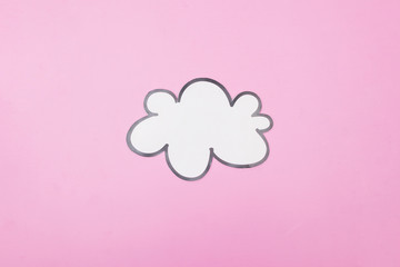 llustration photo of a cloud on pink background