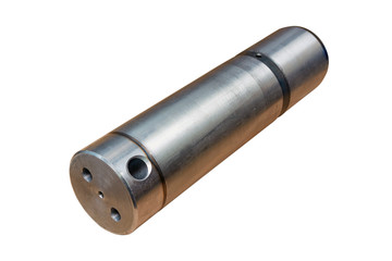 finger of fastening of the excavator bucket on an isolated white background
