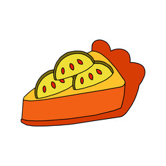 Cake cartoon illustration isolated on white background for children color book