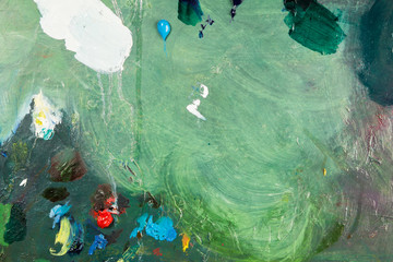 close-up of different colors with oil paint. colored acrylic. the concept of modern art. background image