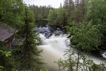 Stream of Myllykoski in Kuusamo, Finland. - obrazy, fototapety, plakaty